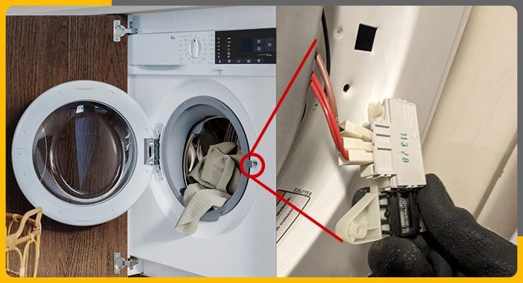 بسته نشدن درب لباسشویی (خرابی میکروسوئیچ)