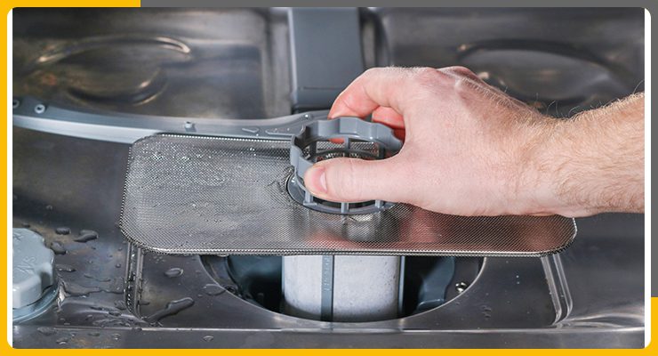 گرفتگی فیلتر تخلیه ماشین ظرفشویی